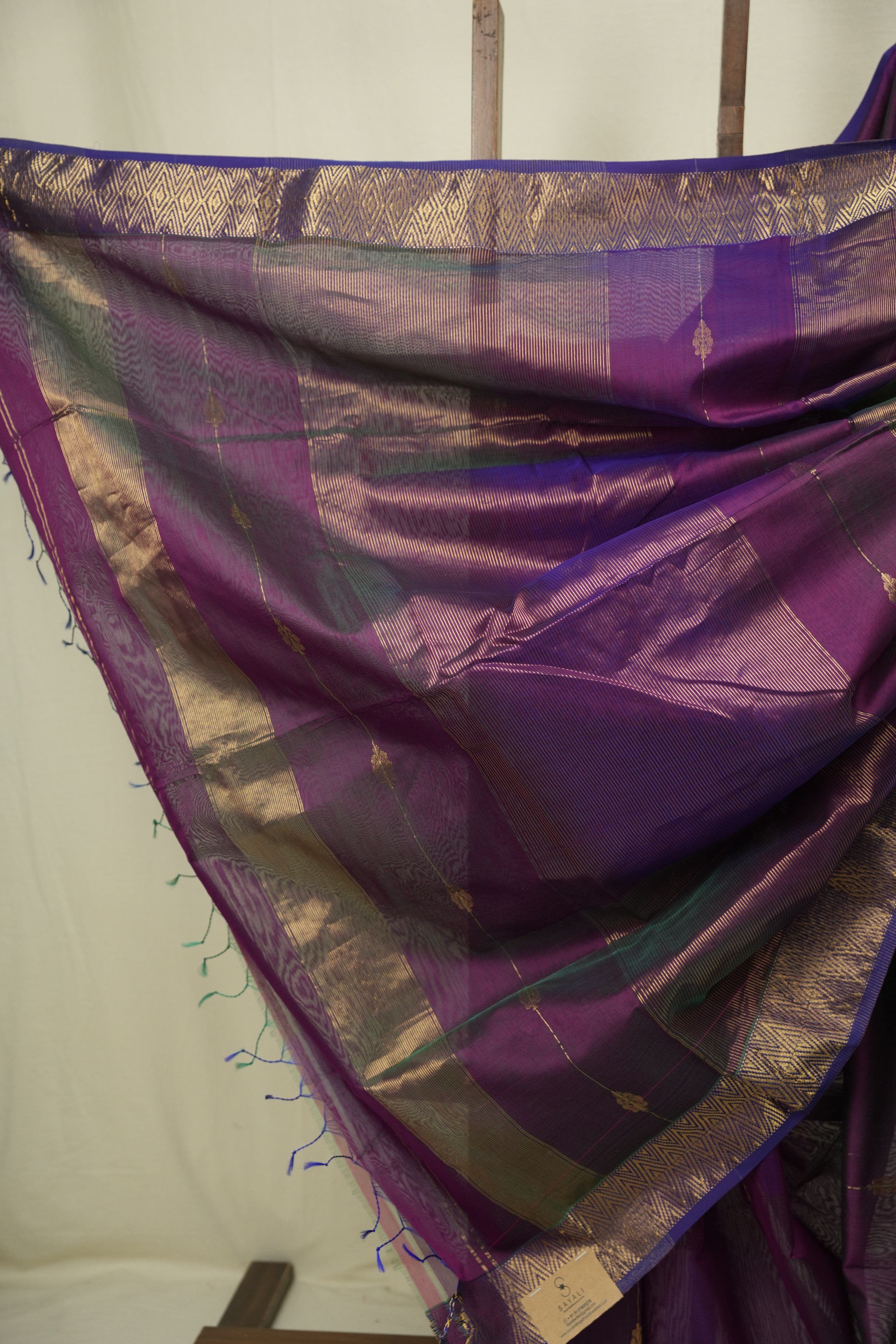 Two Tone Purple Maheshwari Saree - SRTTPMS1287