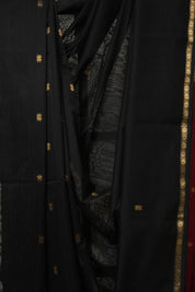 Black Maheshwari Saree - SRMMS1119