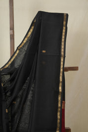 Black Maheshwari Saree - SRMMS1119