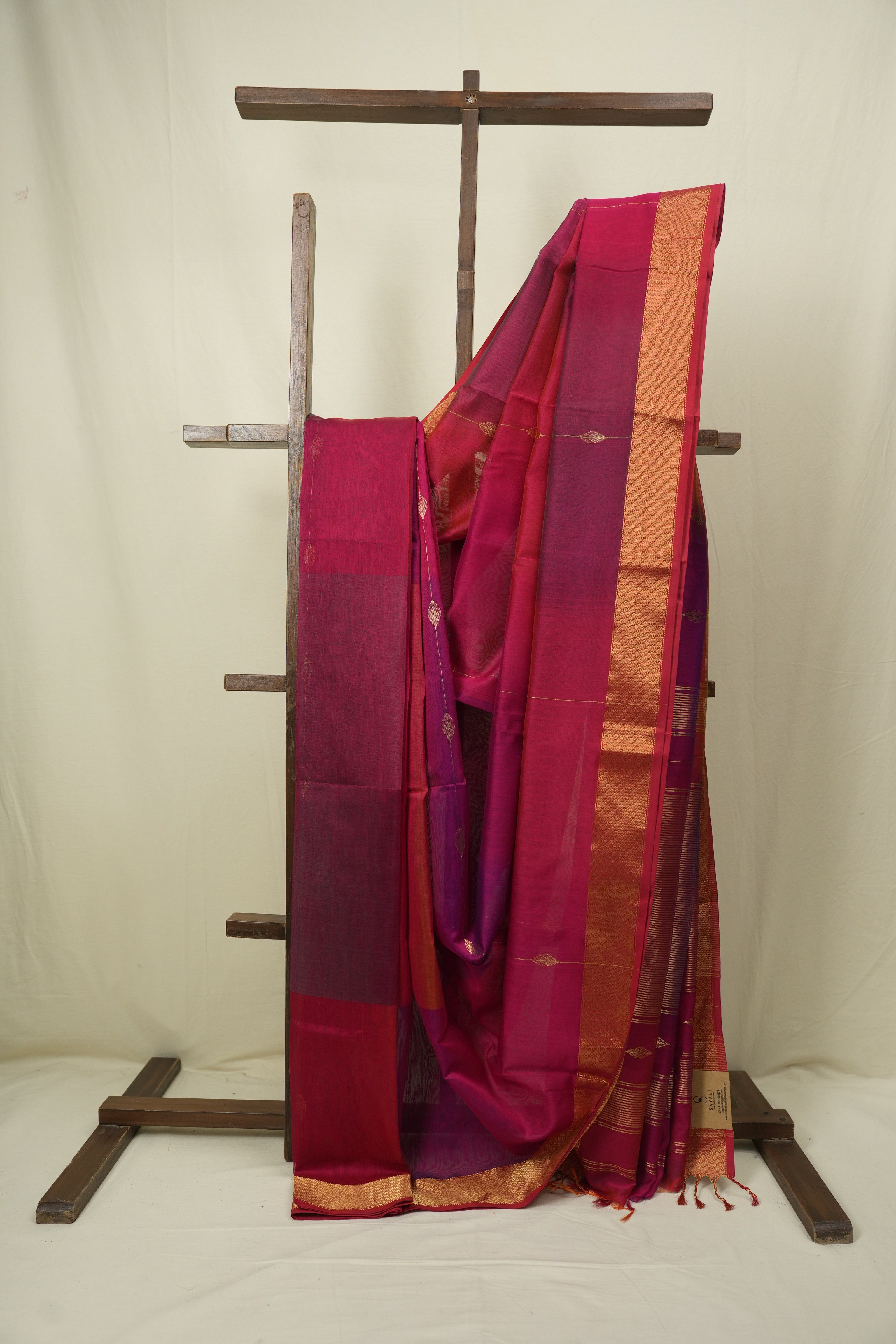Two Tone Pink Maheshwari Saree - SRTTPMS1286