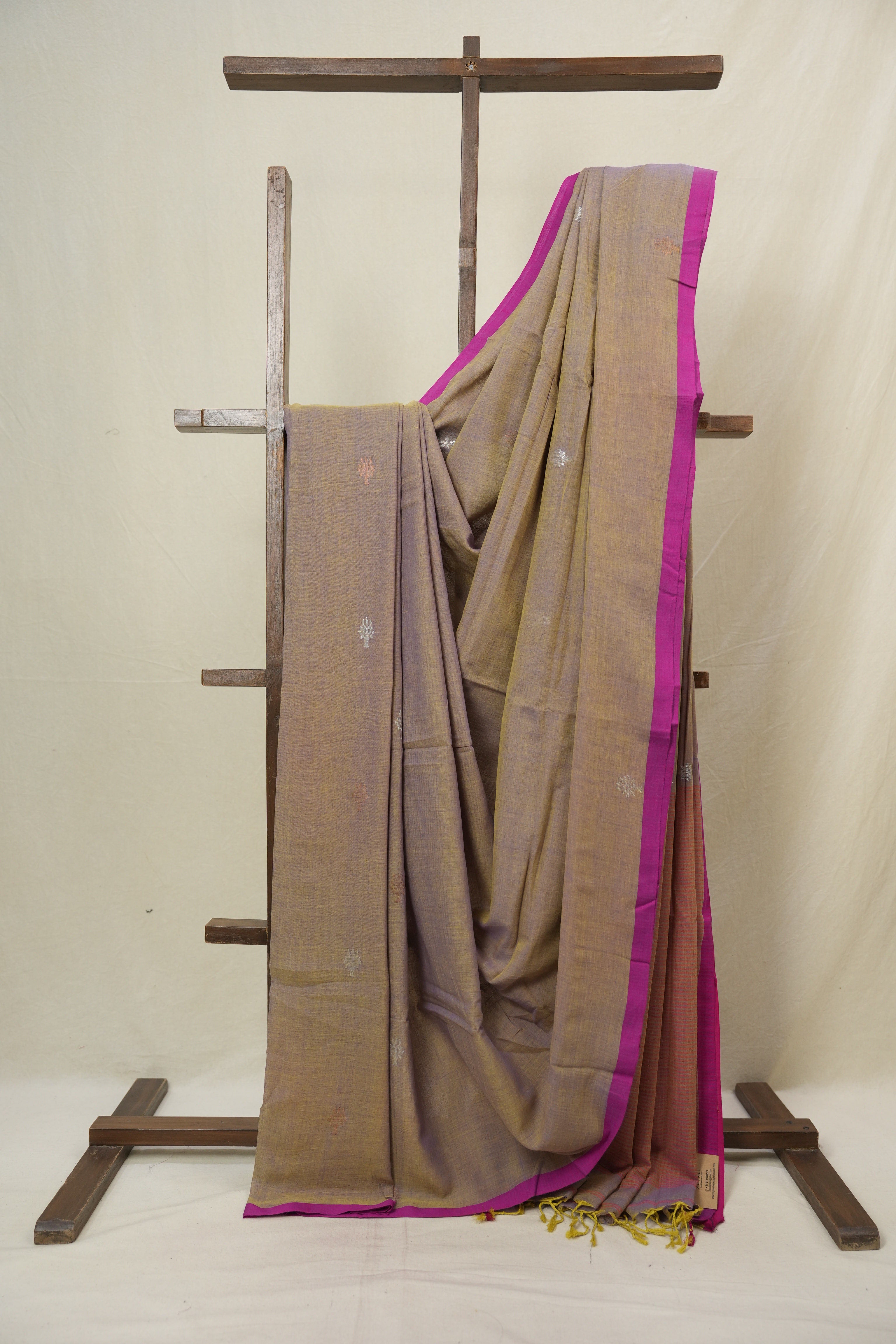 Purple Bengal Mul Cotton Saree - SRSPBMCS066
