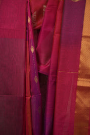 Two Tone Pink Maheshwari Saree - SRTTPMS1286