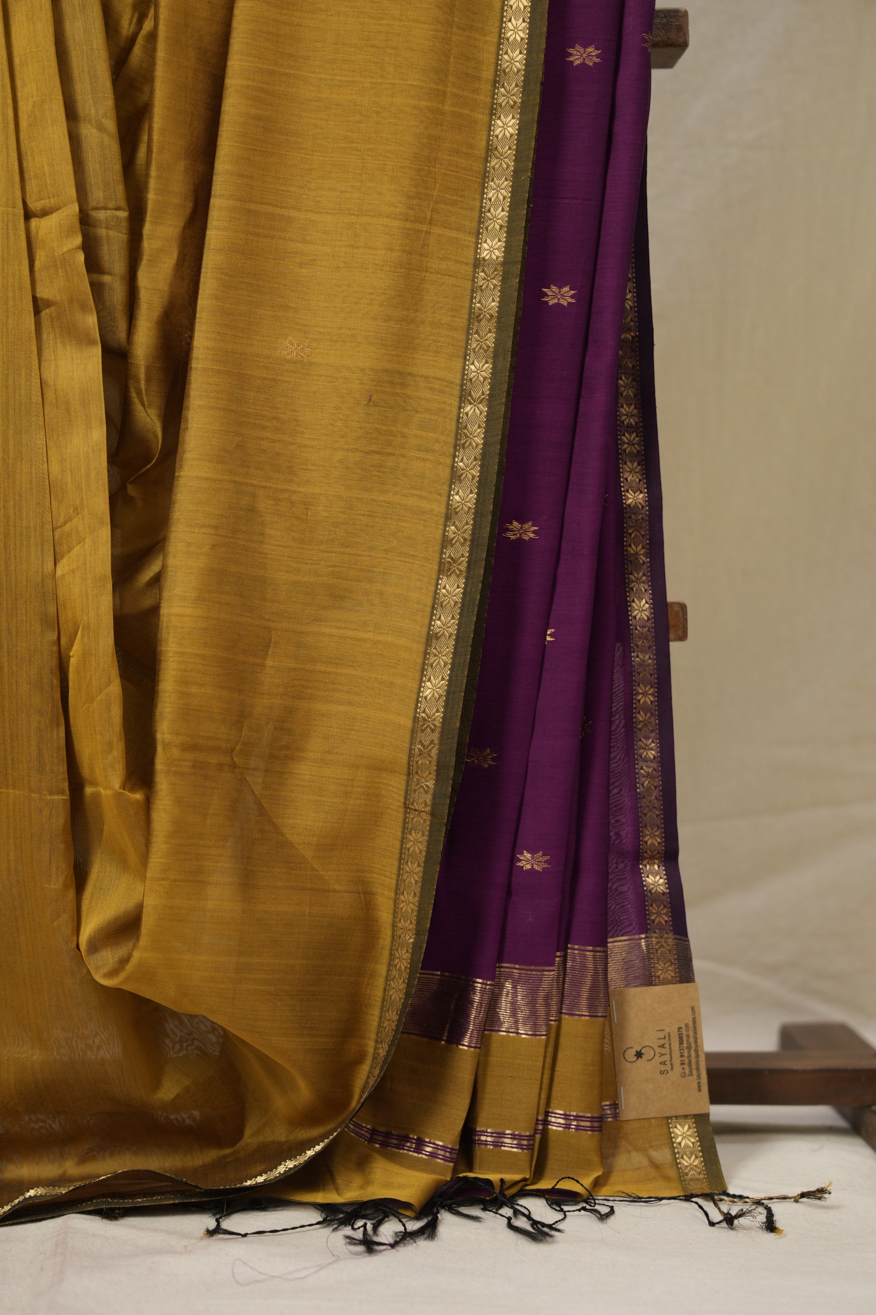 Mustard Maheshwari Saree - SRMMS1120
