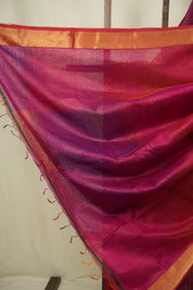 Two Tone Pink Maheshwari Saree - SRTTPMS1286
