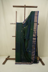 Two Tone Green Maheshwari Saree - SRTTGMS1288