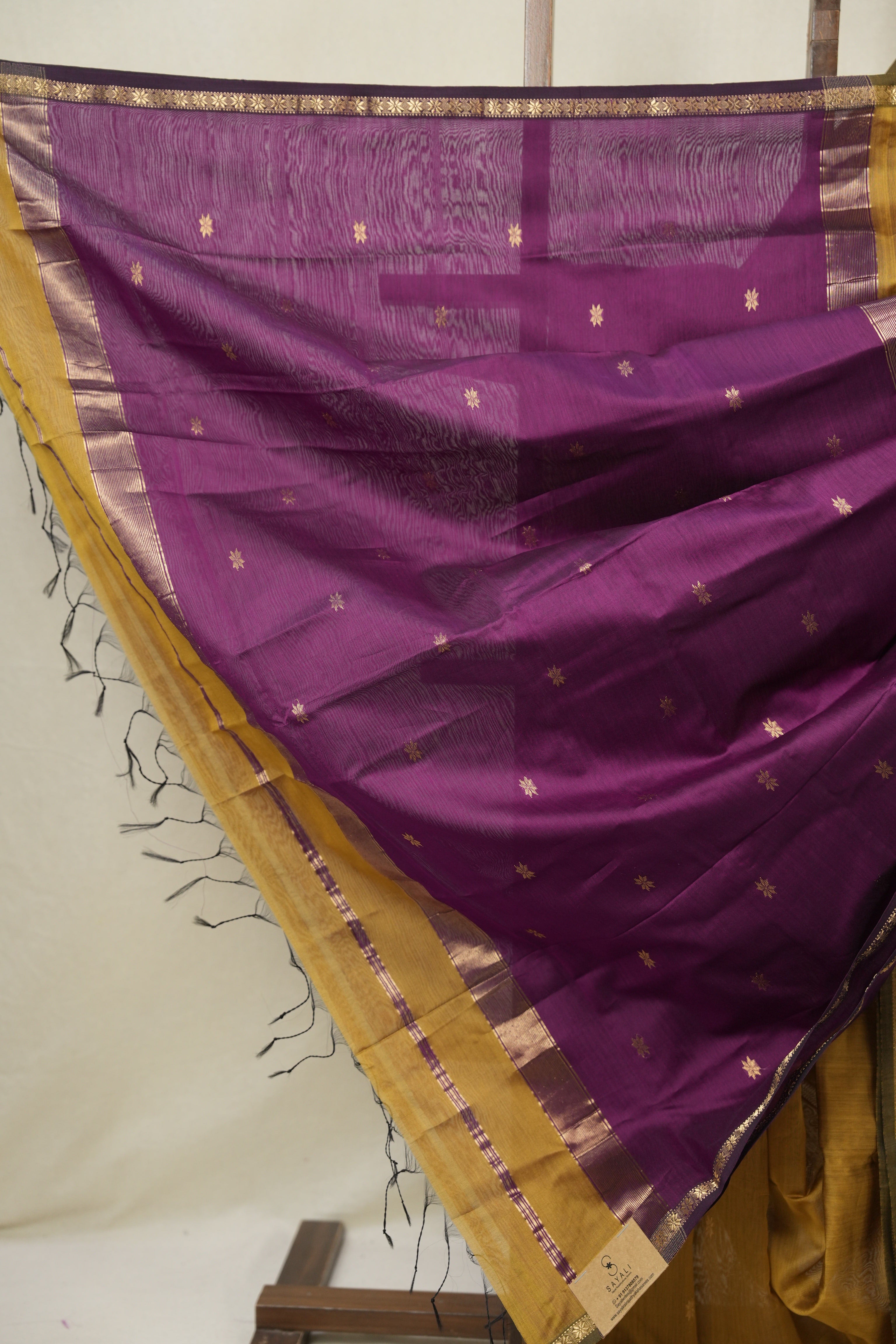 Mustard Maheshwari Saree - SRMMS1120