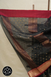 Black Chanderi Silk Saree - SRBCSS427