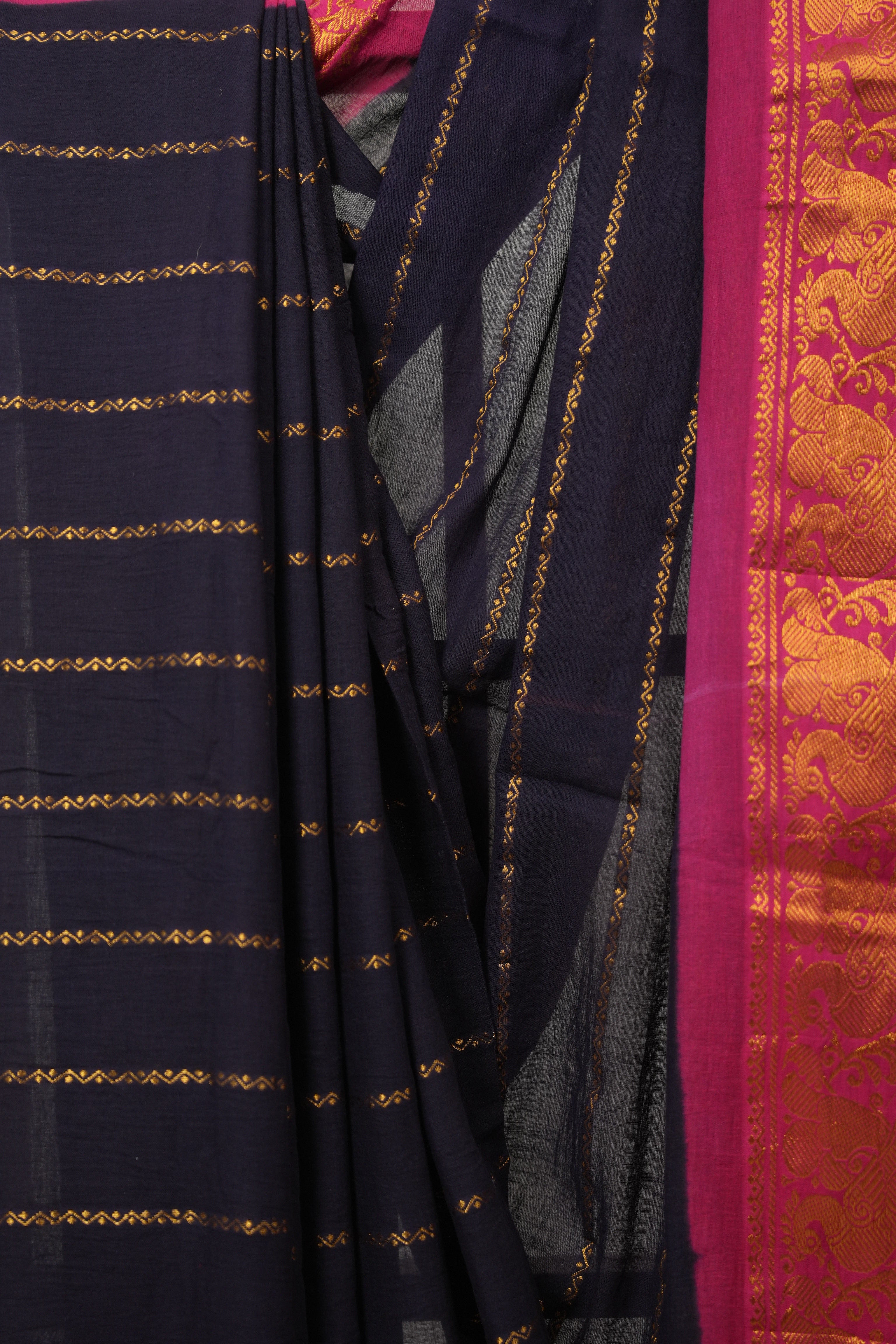 Deep Purple Sungudi Cotton Saree (DEFECT) - SRDPSCS112-PI