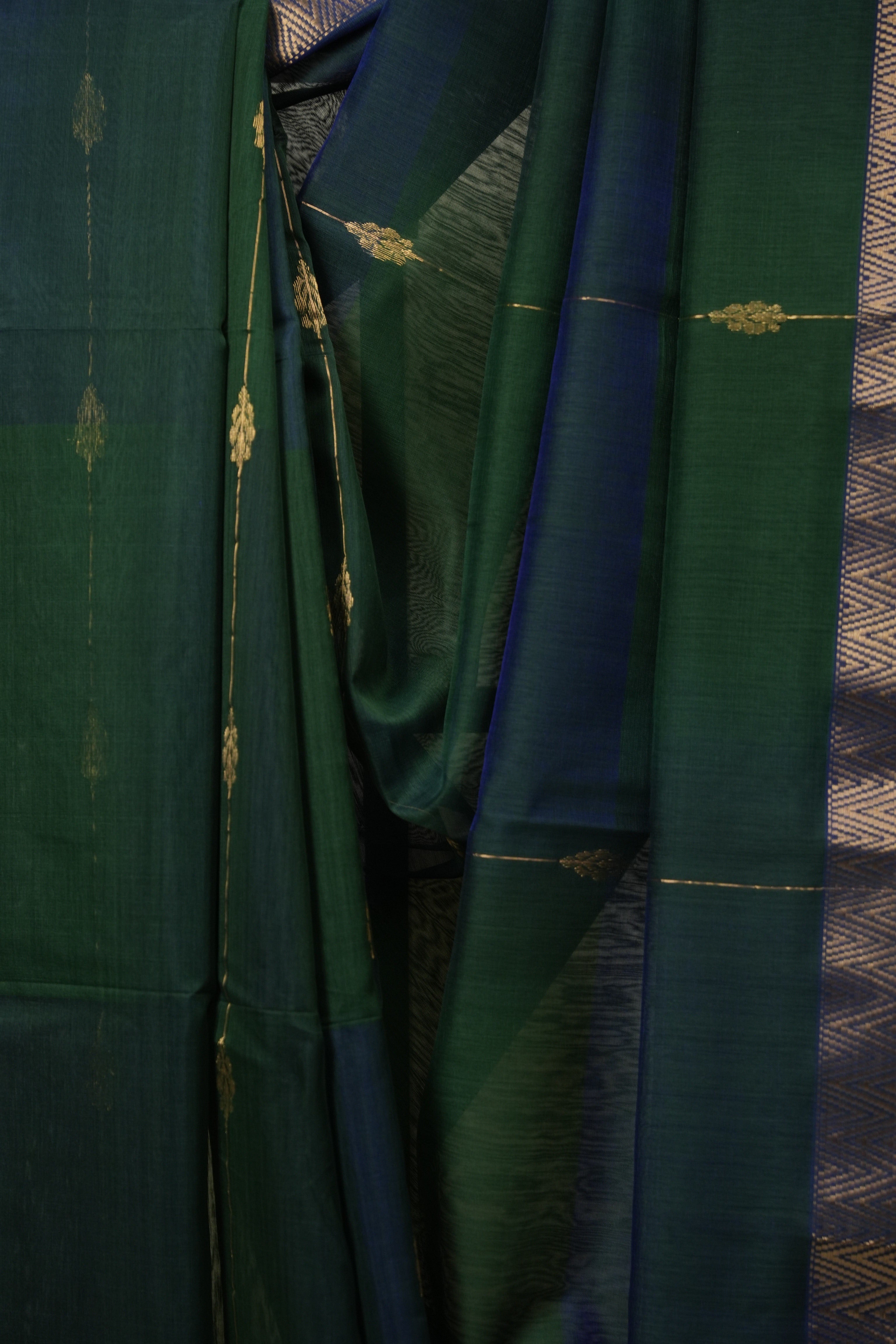Two Tone Green Maheshwari Saree - SRTTGMS1288
