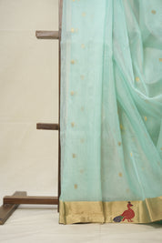 Sea Blue Chanderi Silk Saree - SRSBCSS512