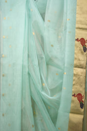 Sea Blue Chanderi Silk Saree - SRSBCSS512