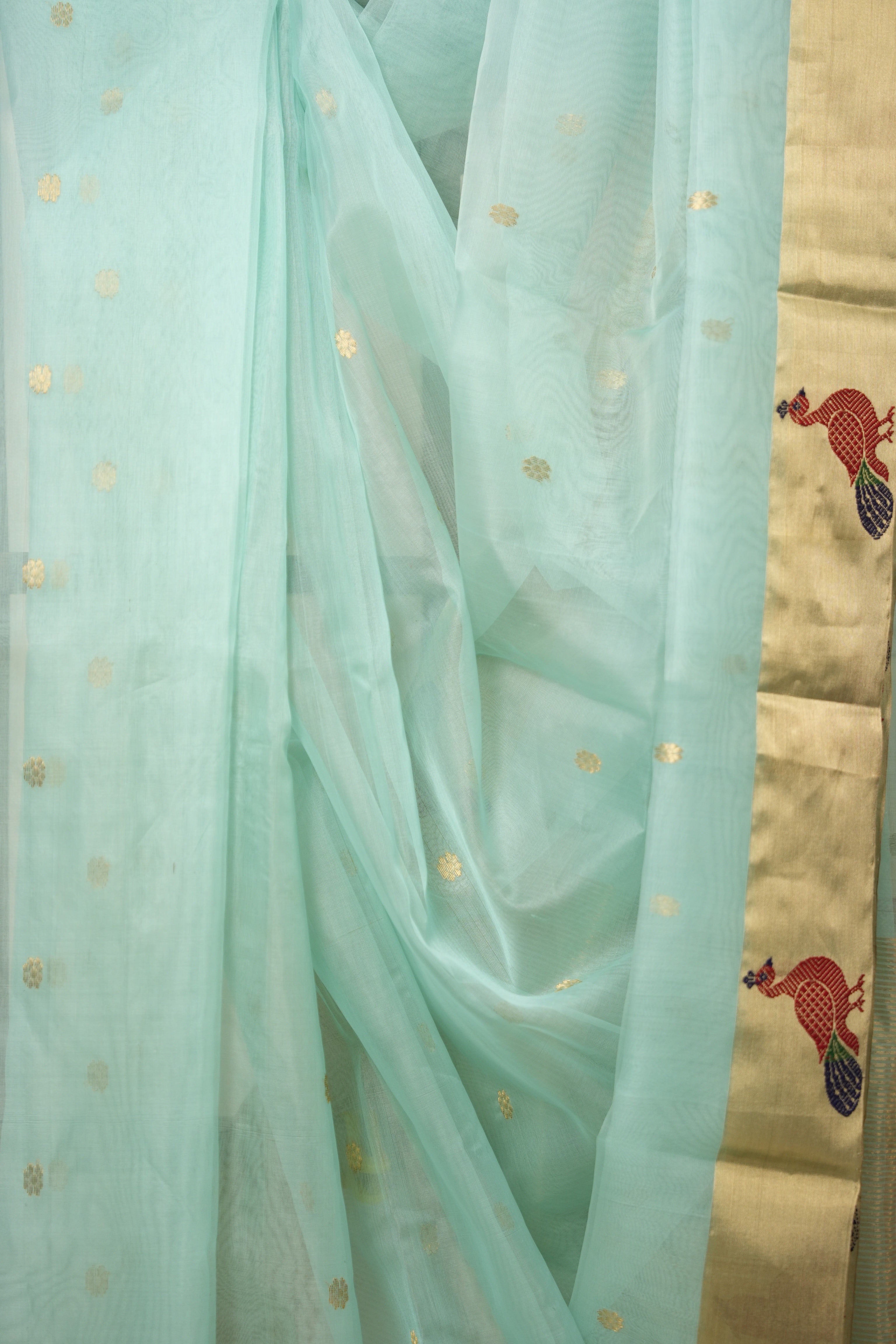 Sea Blue Chanderi Silk Saree - SRSBCSS512