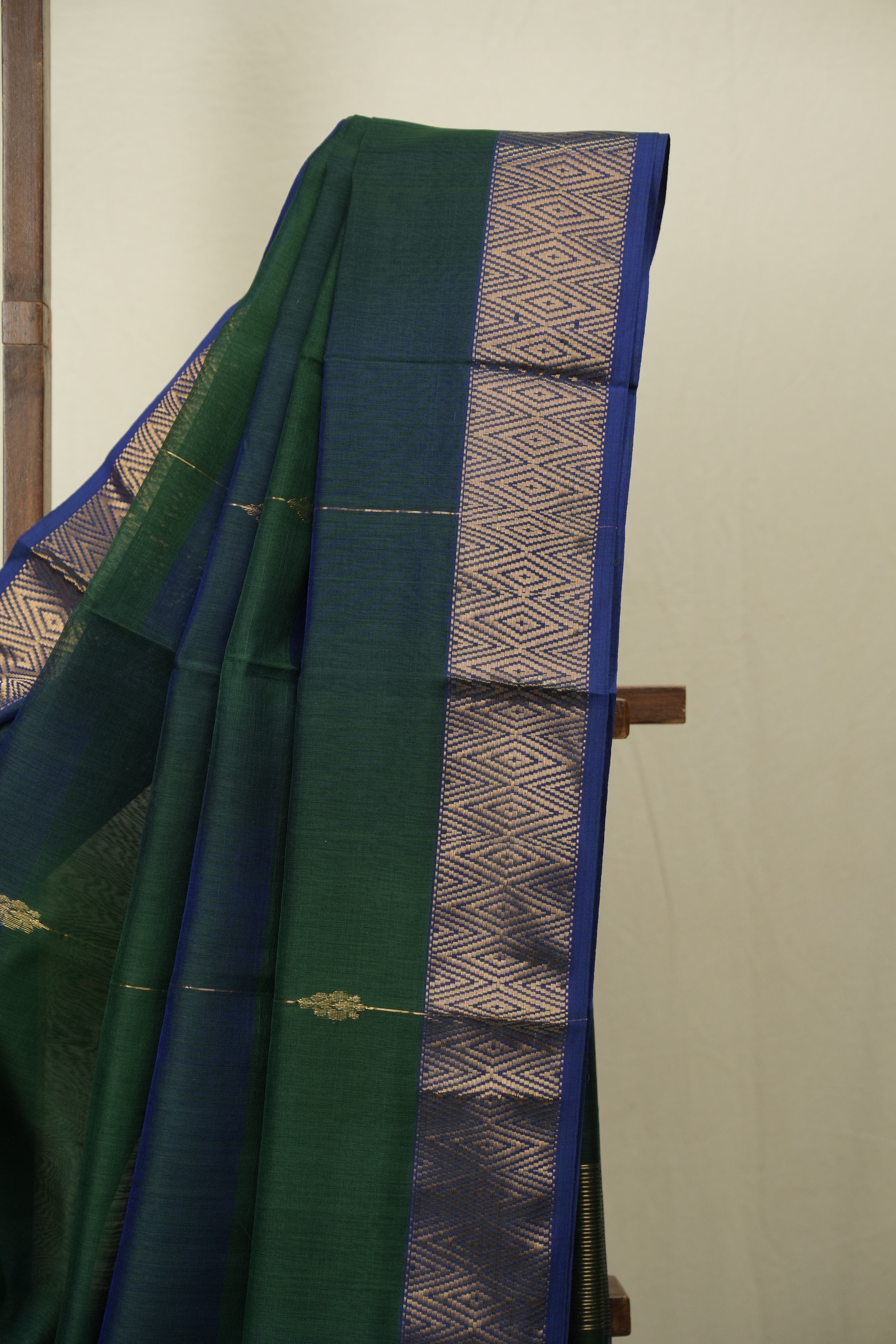 Two Tone Green Maheshwari Saree - SRTTGMS1288