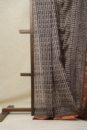 Black Maroon HBP Kota Doria Saree - SRBMKDS219