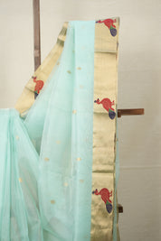 Sea Blue Chanderi Silk Saree - SRSBCSS512