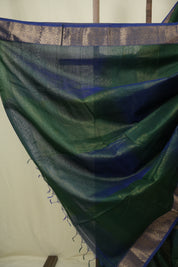 Two Tone Green Maheshwari Saree - SRTTGMS1288