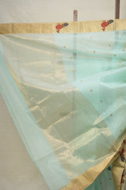 Sea Blue Chanderi Silk Saree - SRSBCSS512