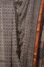 Black Maroon HBP Kota Doria Saree - SRBMKDS219