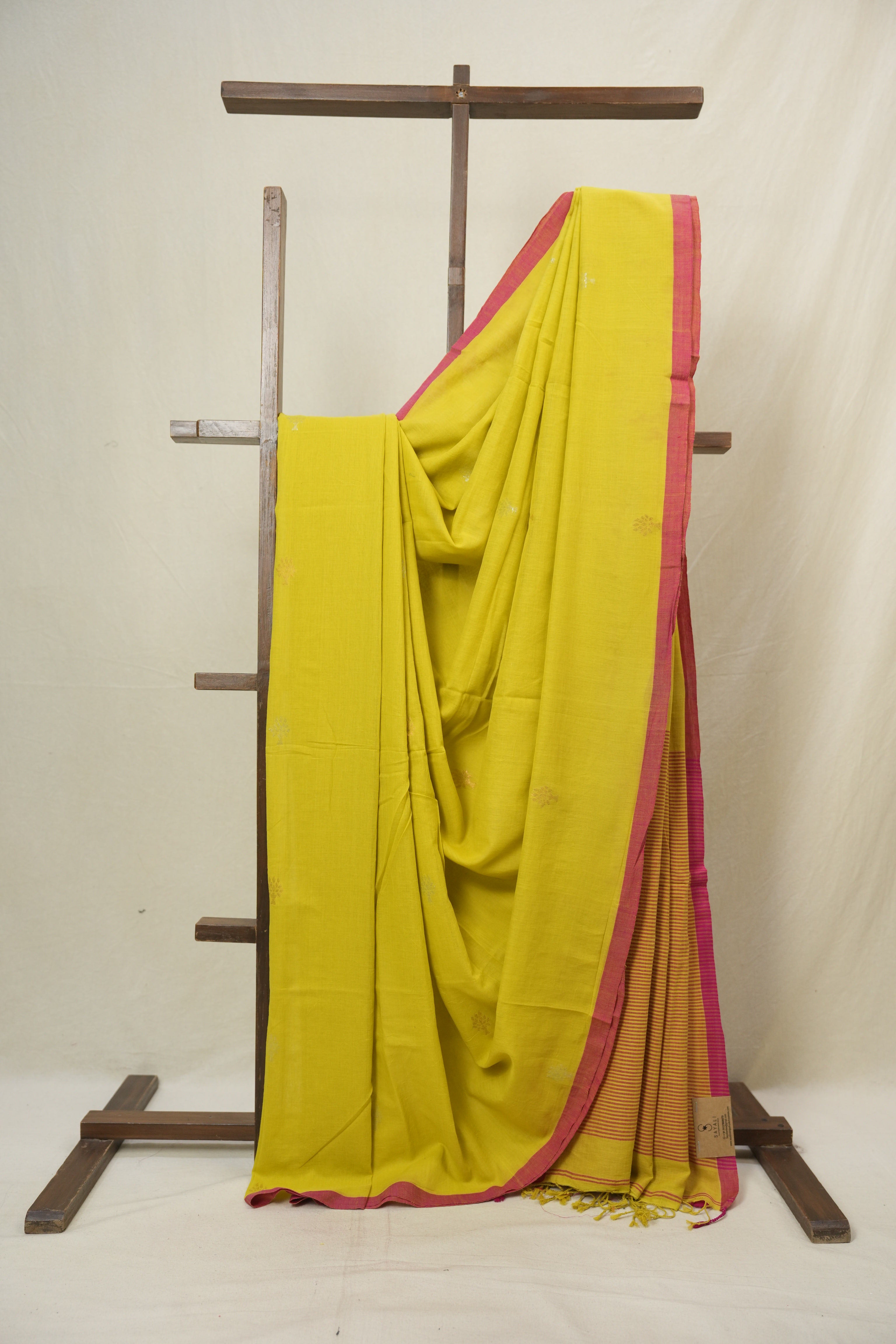 Mustard Yellow Bengal Mul Cotton Saree - SRSMYBMCS064
