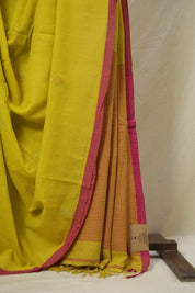 Mustard Yellow Bengal Mul Cotton Saree - SRSMYBMCS064