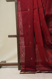 Maroon Maheshwari Saree - SRMMS1118