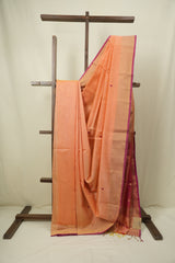 Peach Maheshwari Saree - SRPMS1290