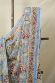 Blue White HBP Kota Doria Saree - SRBWKDS218