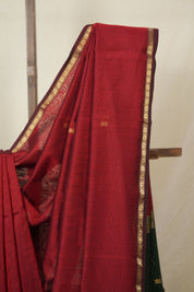 Maroon Maheshwari Saree - SRMMS1118
