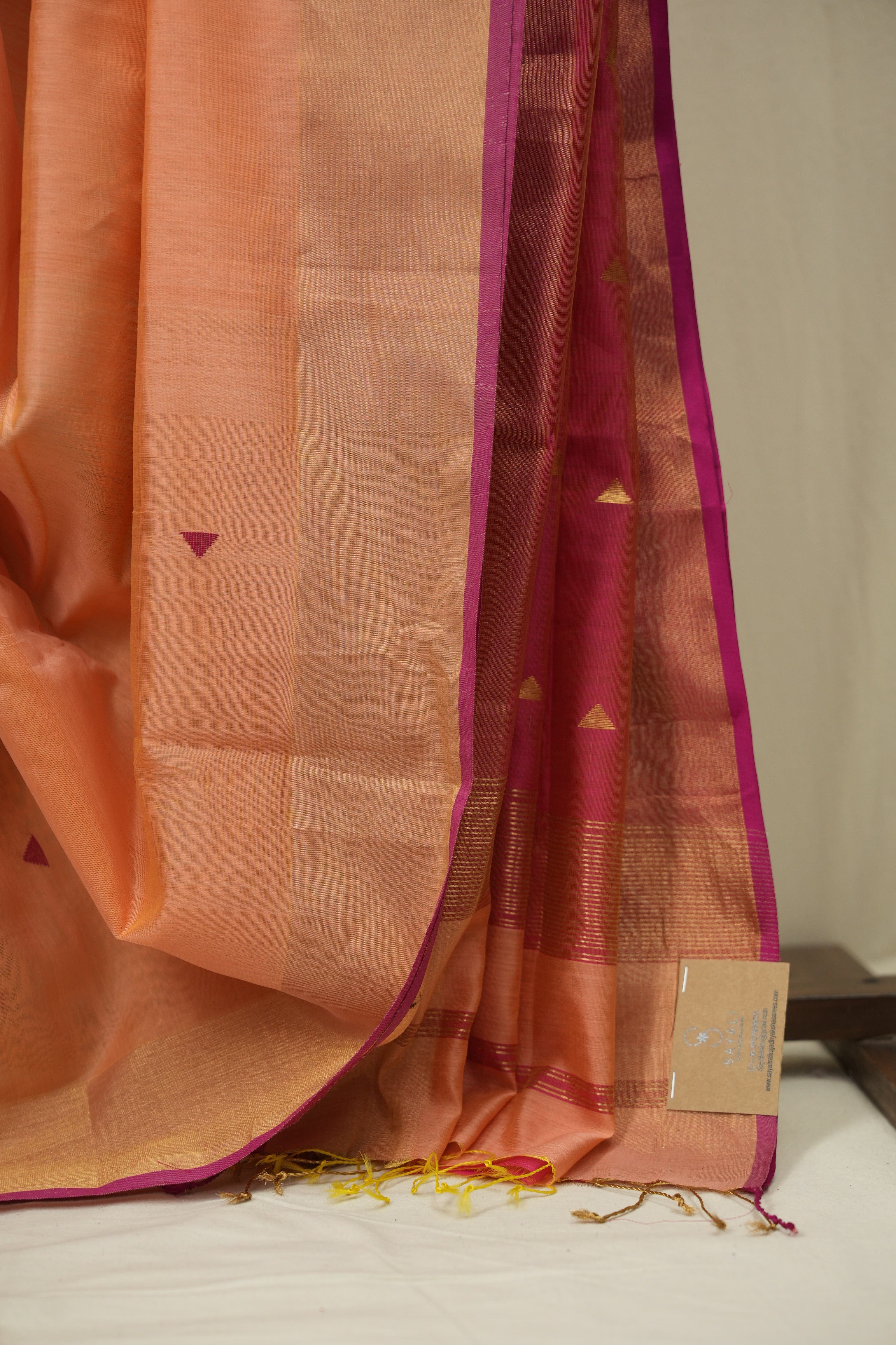 Peach Maheshwari Saree - SRPMS1290