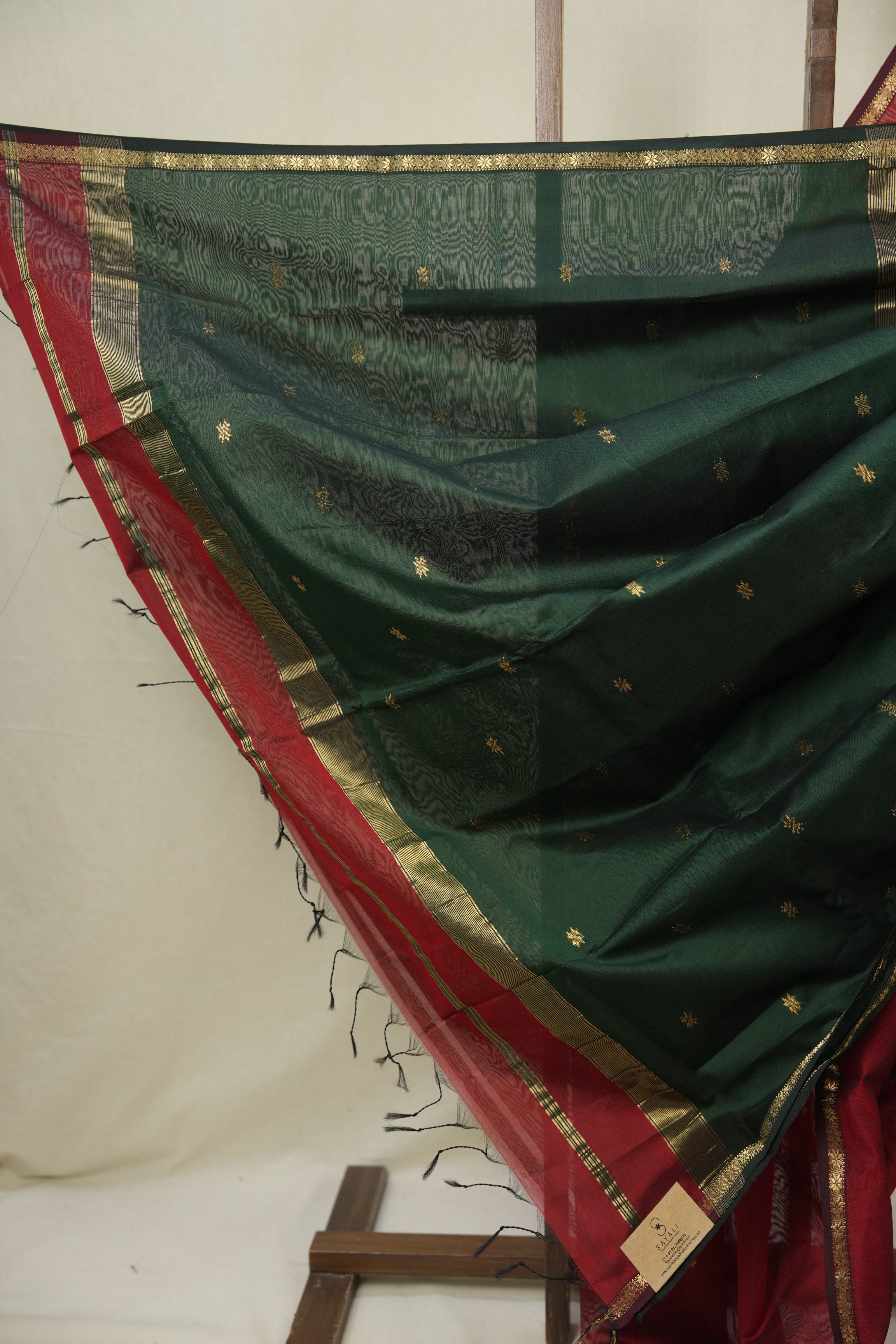 Maroon Maheshwari Saree - SRMMS1118