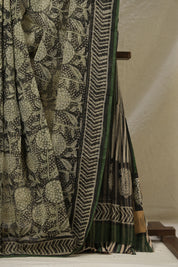Black Cream HBP Kota Doria Saree - SRBCKDS217