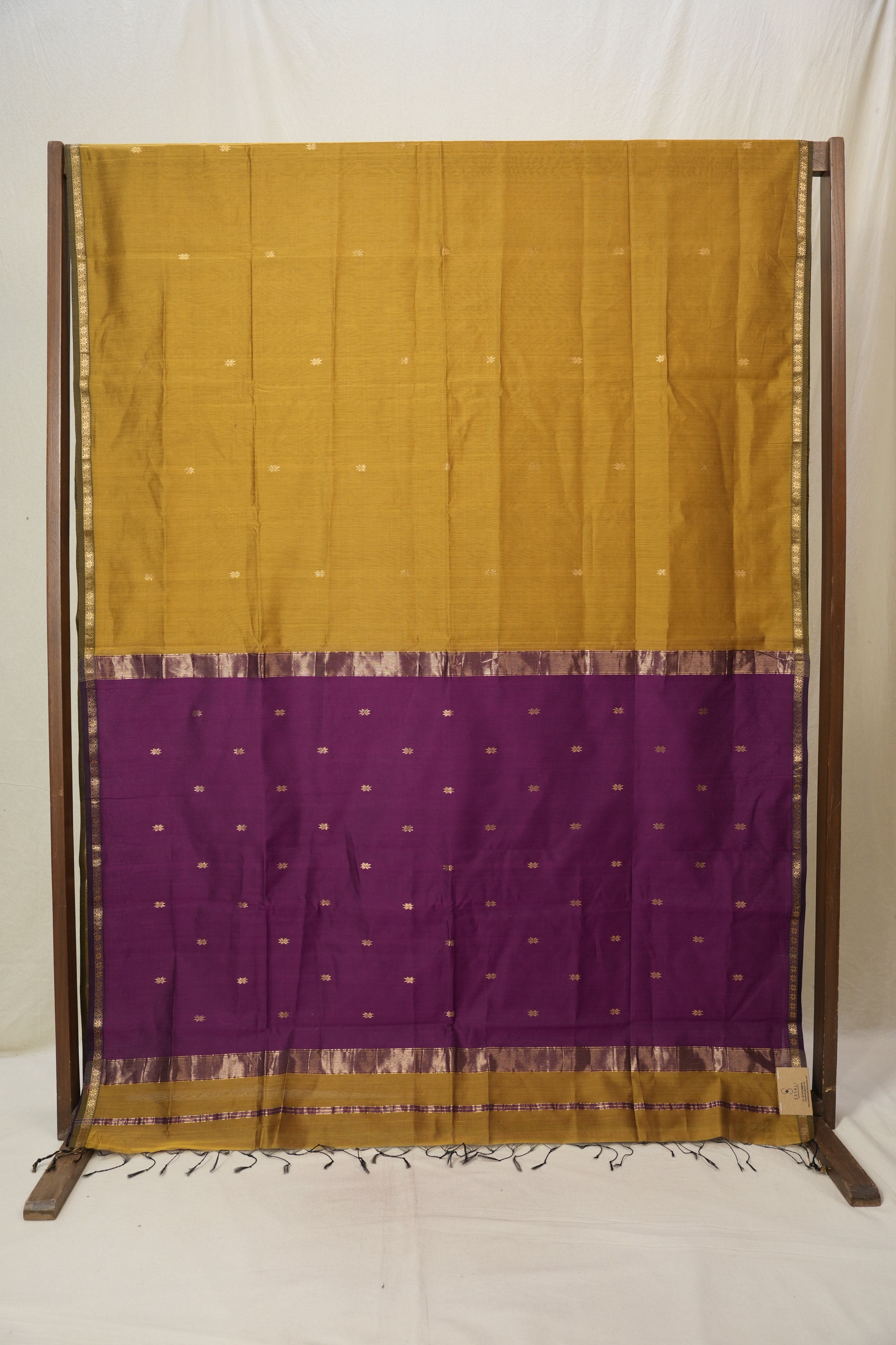 Mustard Maheshwari Saree - SRMMS1120