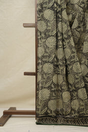 Black Cream HBP Kota Doria Saree - SRBCKDS217