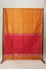 Light Orange Maheshwari Saree - SRLOMS1124
