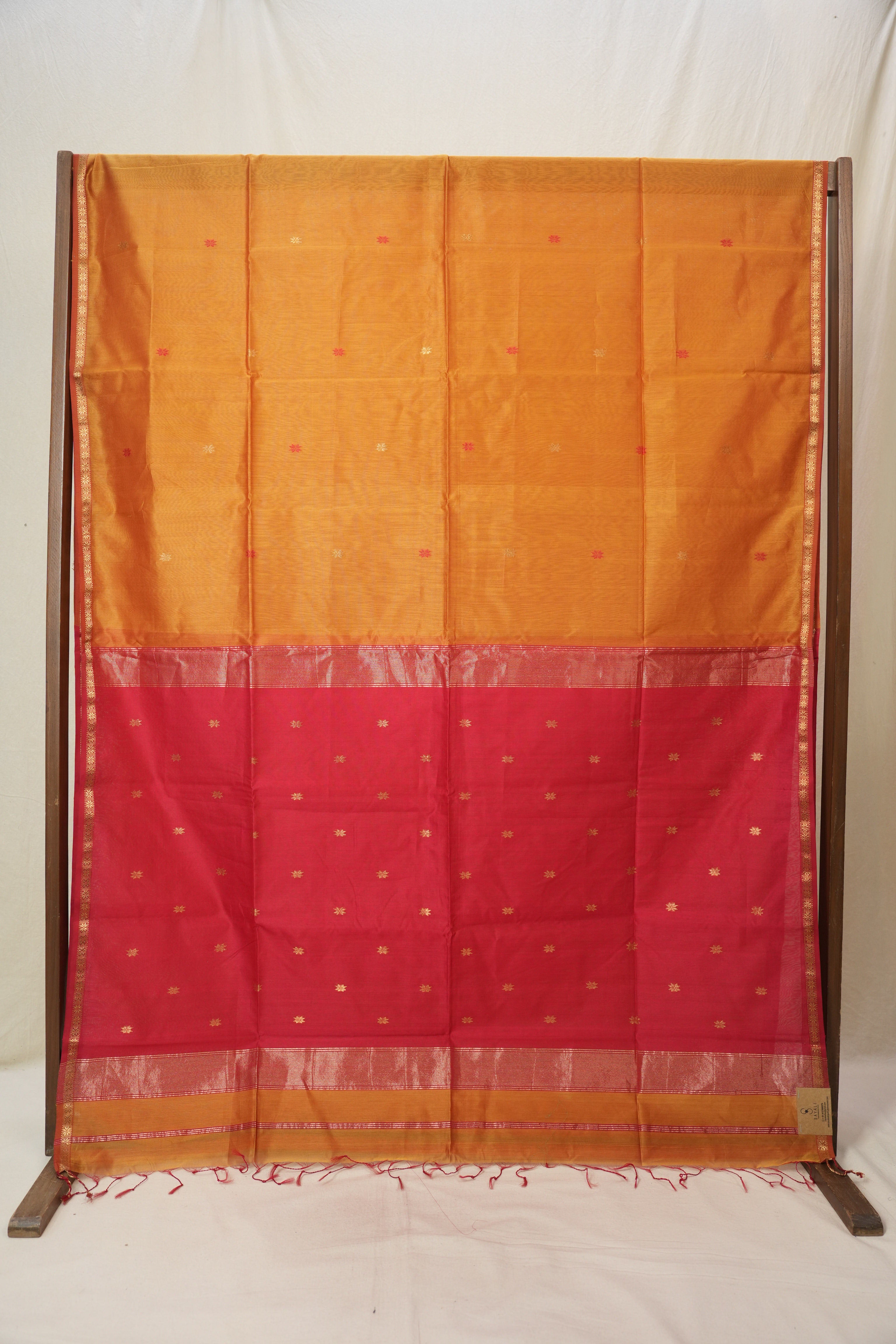 Light Orange Maheshwari Saree - SRLOMS1124