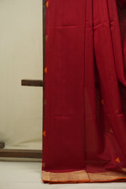 Red Maheshwari Saree - SRRMS1291