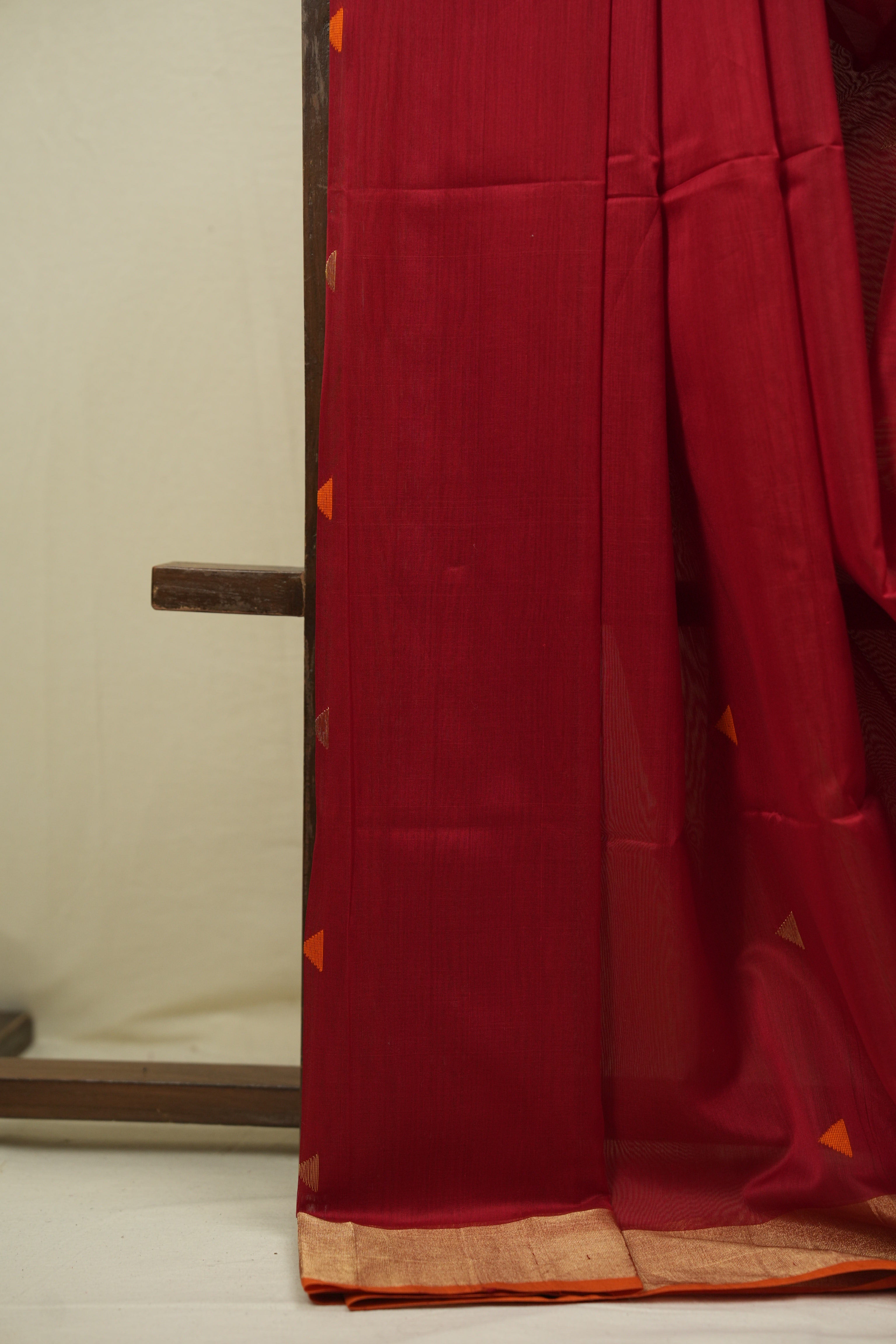 Red Maheshwari Saree - SRRMS1291