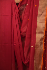 Red Maheshwari Saree - SRRMS1291