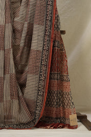 Maroon HBP Kota Doria Saree - SRMKDS228