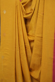 Turmeric Yellow  Bengal Mul Cotton Saree - SRTYBMCS068