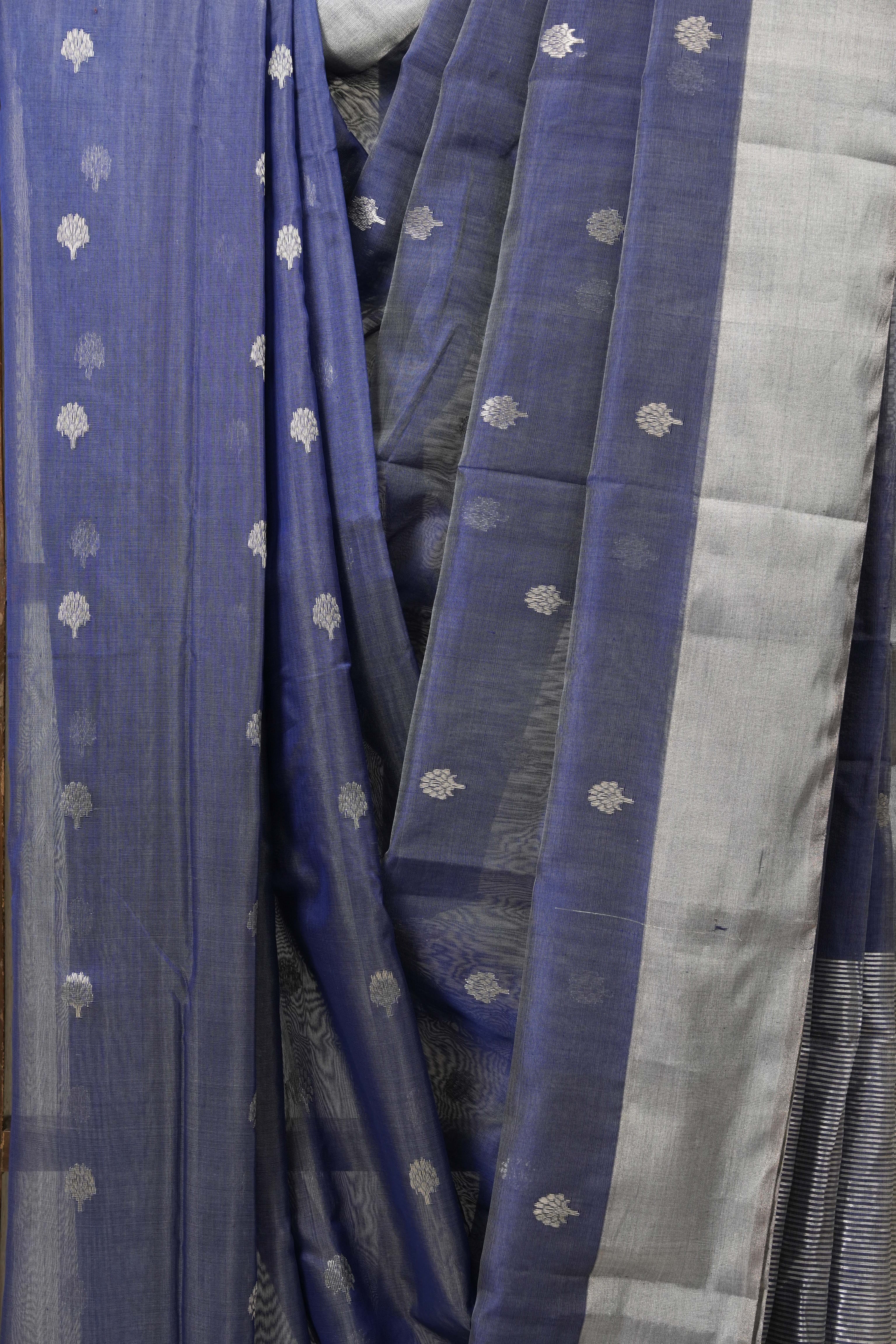 Blue Chanderi Cotton Silk Saree - SRBCSS445