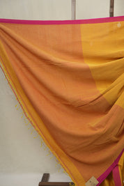 Turmeric Yellow  Bengal Mul Cotton Saree - SRTYBMCS068