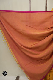 Turmeric Yellow  Bengal Mul Cotton Saree - SRTYBMCS068