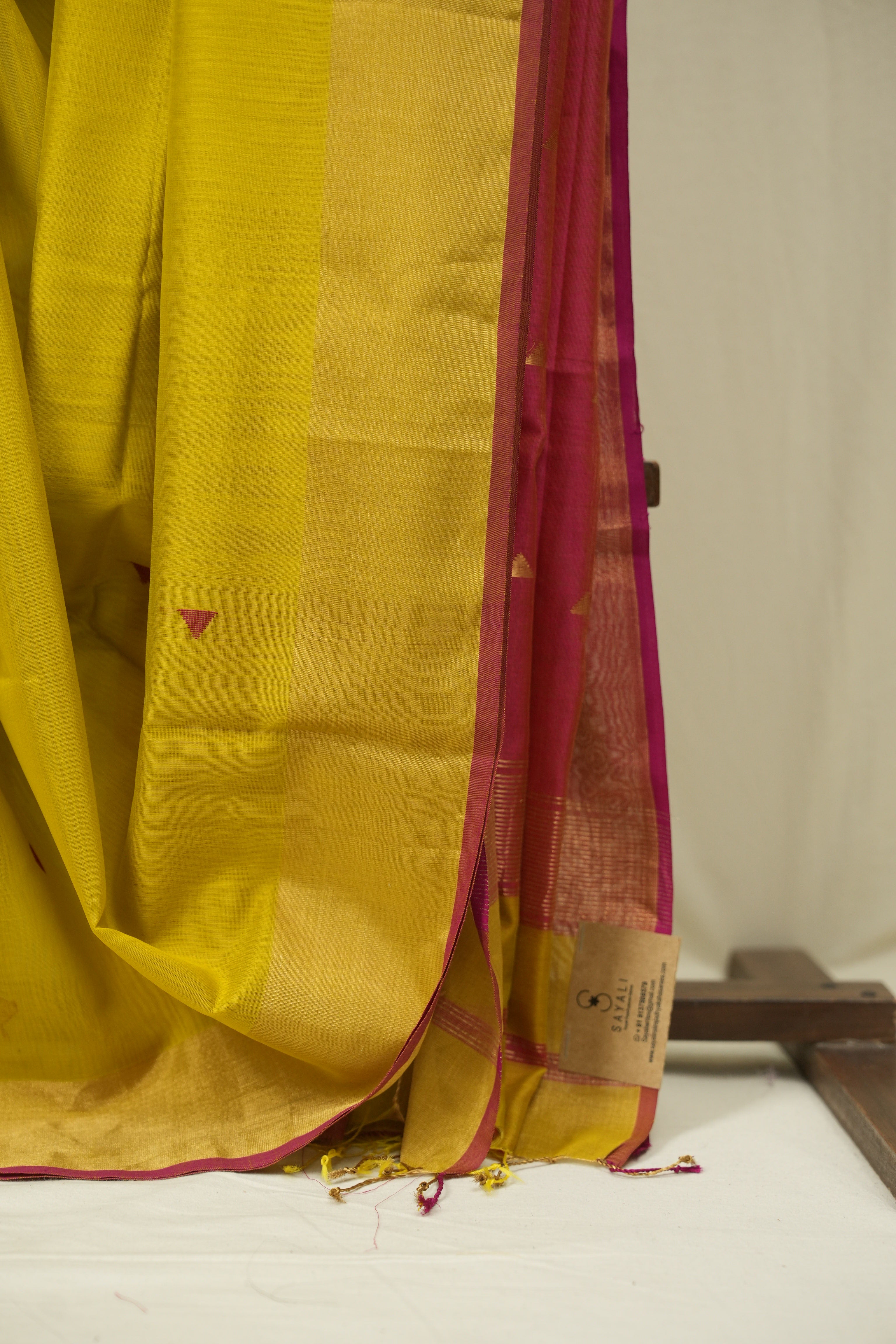 Lemon Yellow Maheshwari Saree - SRLYMS1296