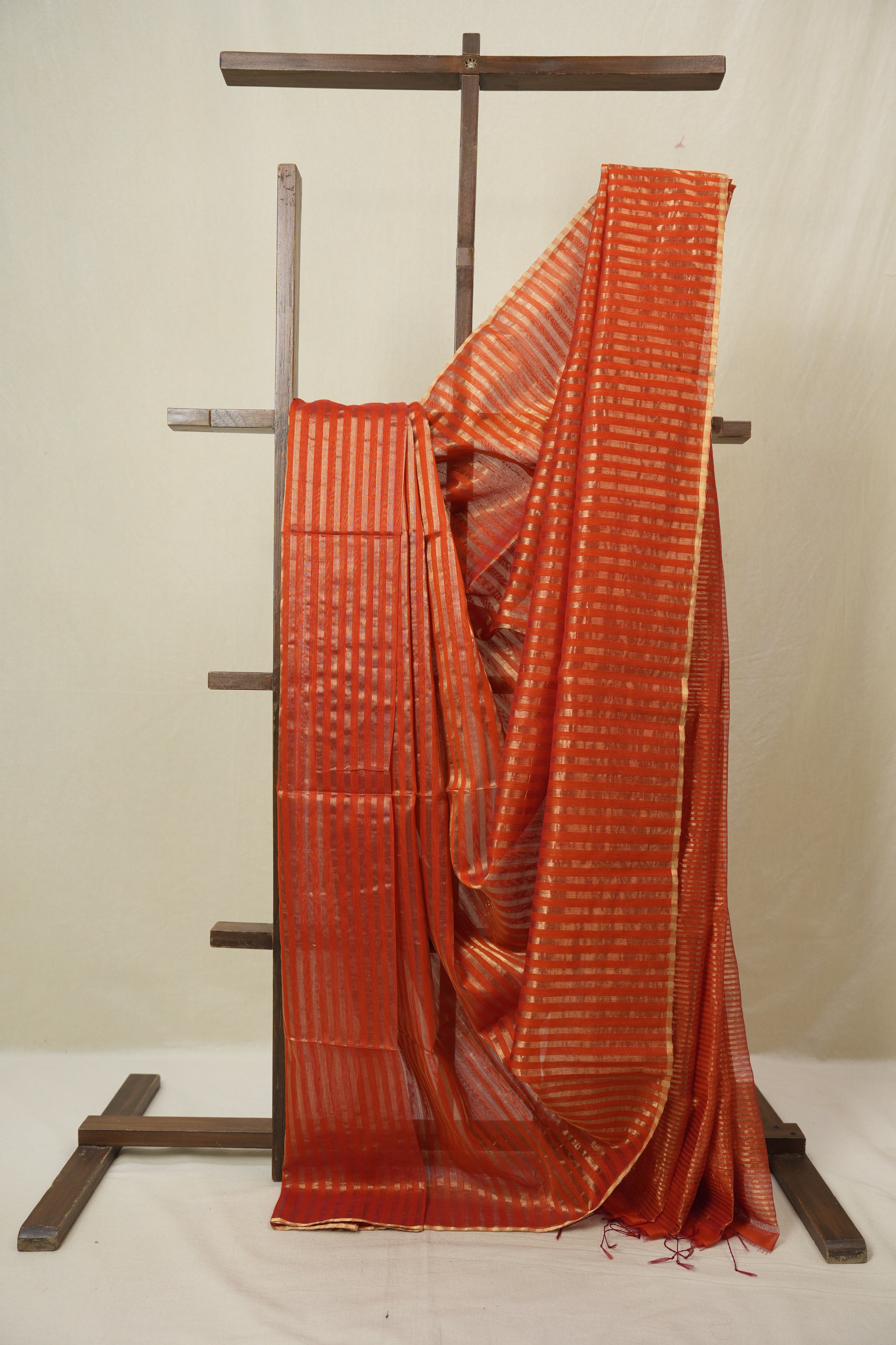 Orange Maheshwari Saree - SROMS1130