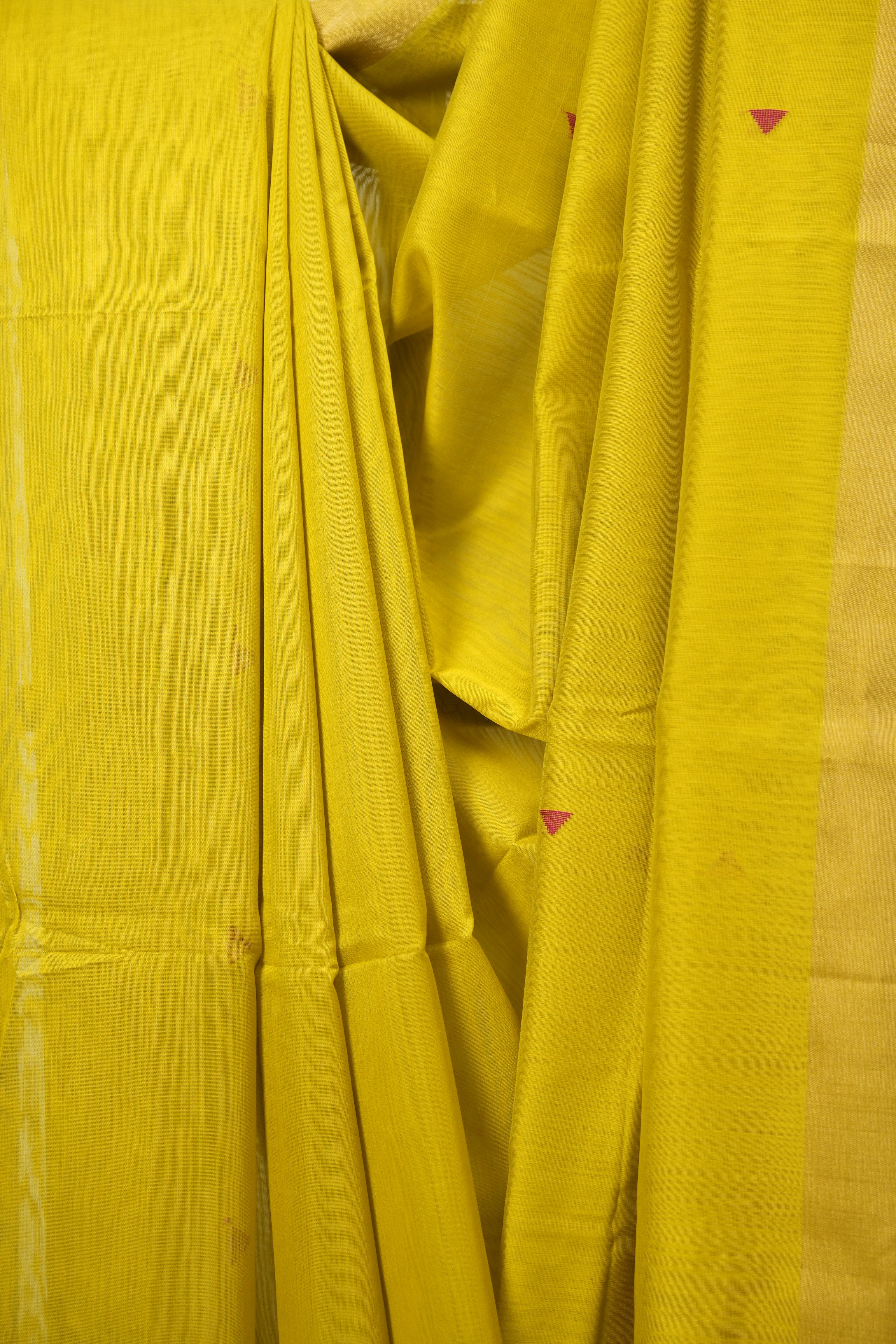 Lemon Yellow Maheshwari Saree - SRLYMS1296