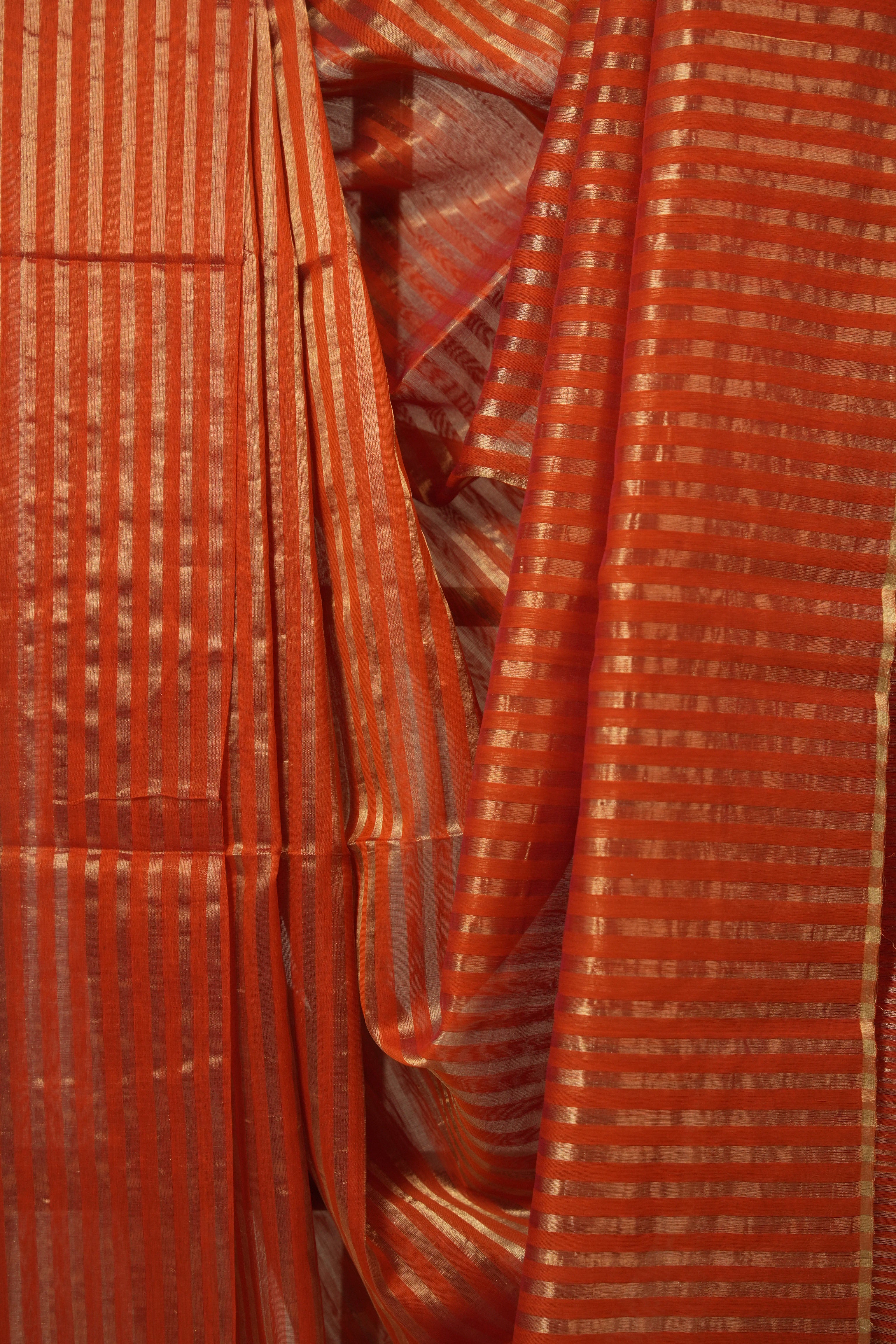 Orange Maheshwari Saree - SROMS1130