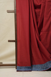 Maroon Cotton Patchwork Saree - SRMCPS292
