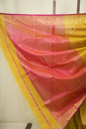 Lemon Yellow Maheshwari Saree - SRLYMS1296