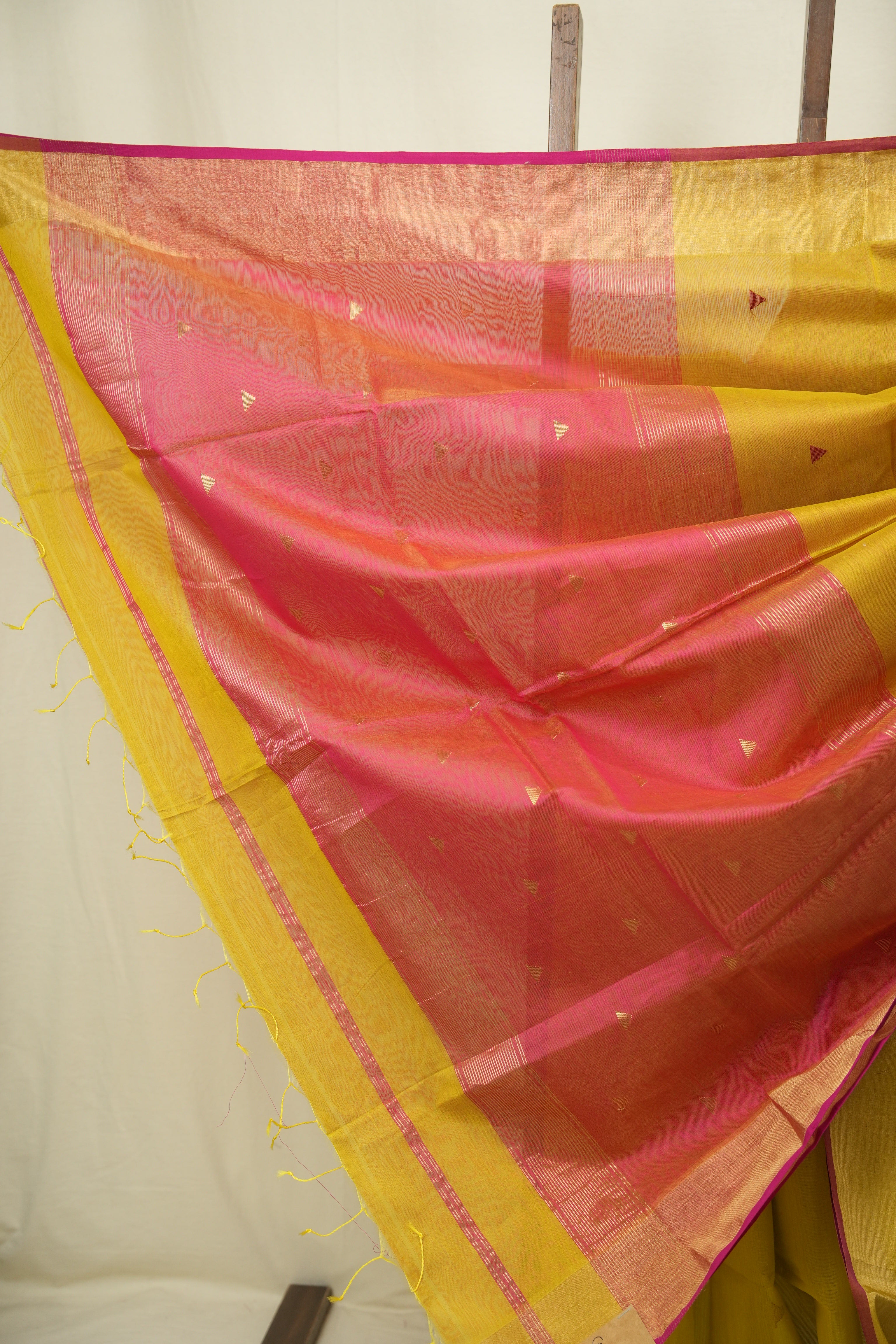 Lemon Yellow Maheshwari Saree - SRLYMS1296